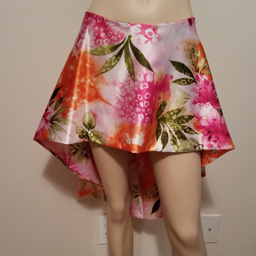 Multi color tropical Hi-low skirt 30 inch waist